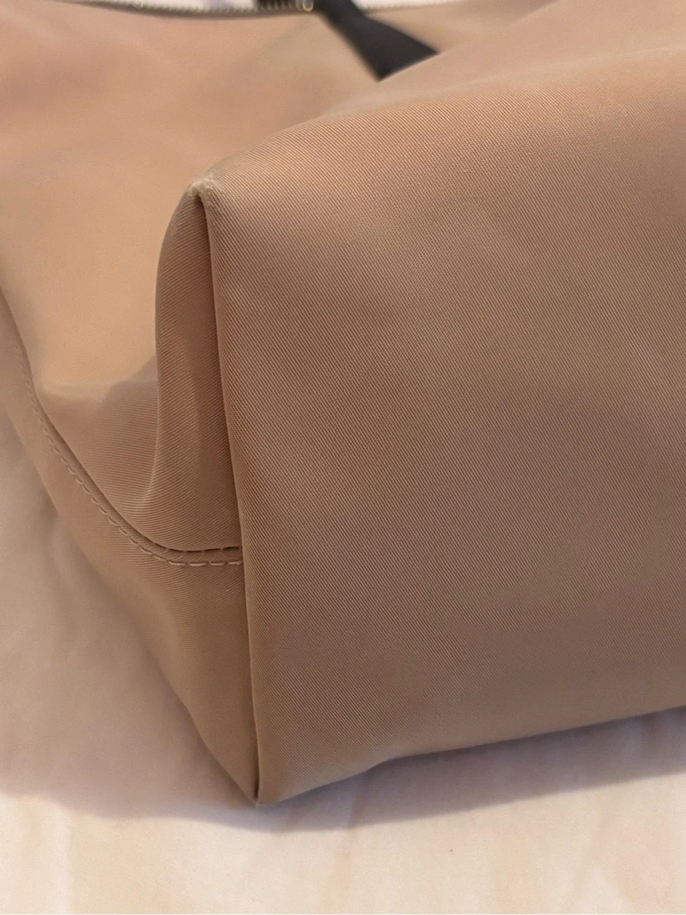 Kate Spade Tan Nylon Tote with Black Straps